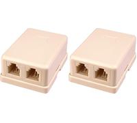 PremiumCord - Presa per Telefono da Parete, 2 x RJ11, autoadesiva (Confezione da 2)