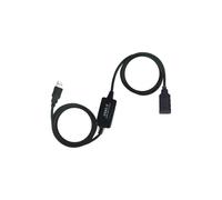 PremiumCord Cavo Prolunga USB Attivo con Ripetitore 10m, USB a Femmina a A Maschio, Cavo USB 2.0 Ad Alta velocità, 2X Schermato, AWG20/28, Colore Nero, Lunghezza 10m