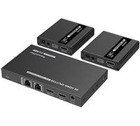 PremiumCord Splitter HDMI 1-2 + Extender via CAT6/6a/7, Ultra HD 4K@30Hz a 70m, alloggiamento in metallo, 2 ricevitori con alimentatori, Dolby TrueHD, 3D, EDID, CEC, HDCP2.2