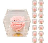PremiumRose 15 Cubi Rosa Rosa Stabilizzata e Profumata da 8 cm con Rosa Eterna Vera, Idea Regalo Mamma, Fidanzata, Amica, Idea Regalo per Compleanno, Laurea, Matrimonio, Made in Italy (15 Pezzi)