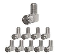 PremiumX 10 X F Quick spina 90 ° spina angolare 7,5 mm per SAT Cavo Coassiale 10x F-Quickstecker<>F-Kupplung