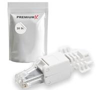 PremiumX - 20 connettori di rete RJ 45 CAT 6A Toolless Plug