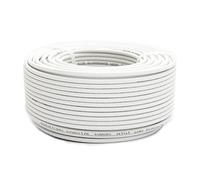 PremiumX cavo satellitare mini coassiale da 50m in bianco - Extra sottile con Ø di 4mm - Doppia schermatura per sat | cavo | DVB-T - Supporta Ultra HD 4K e 3D