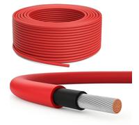 PremiumX Cavo Solare 50m 6mm² H1Z2Z2-K - Cavo Solare 1500V CC - Rame stagnata - Resistente agli UV e flessibile - Cavo PV per impianto solare, modulo, inverter - Rosso