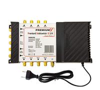 PremiumX Commutatore Satellitare 5/8 SAT Multiswitch per la Ricezione di Una Posizione satellitare - 8 Uscite per Otto Ricevitori Digitale