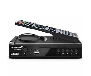 PremiumX FTA 522 HD - Ricevitore satellitare digitale DVB-S2, compatibile con unicable, HDMI e SCART, 2 lettori multimediali USB, 12 V FullHD, trasmettitore tedesco preinstallato