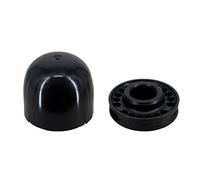 PremiumX - Tappo per palo rotondo con entrata del cavo, colore nero, 50 mm, copertura dell'asta fino a 18 cavi per parabola satellitare