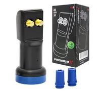 PremiumX Twin LNB PXL-T LED RICEZIONE capo SAT 0,1 DB PER 2 utenze HDTV FullHD 3d 4 K High Quality con protezione dalle intemperie