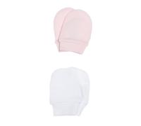Prénatal, Set 2 Muffole in 100% Cotone Traspirante per Neonato/Neonata, Taglia Unica