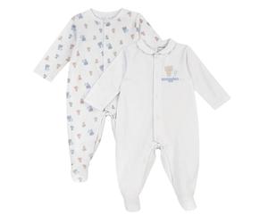 Prénatal, Set 2 Tutine Neonato 100% Cotone, con Comoda Apertura con Bottoncini, Ideali per la Primavera