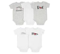 Prénatal, Set di 5 Body Neonato e Neonata a Maniche Corte, in Morbido Cotone, con Comoda Apertura con Bottoncini