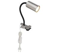 PRENDELUZ Applique da parete plug-in con clip, 1xGU10, 25W, 230V, finitura nichelata, ideale per migliorare l'illuminazione in spazi ristretti.