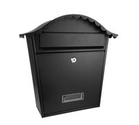 PRENDELUZ Cassetta postale in acciaio zincato nero, 37 x 36 x 13,5 cm, con copertura antipioggia, ideale per ricevere corrispondenza in modo sicuro.