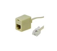 PRENDELUZ Cavo di prolunga RJ11 maschio 8P8C a femmina 8P8C, 3,5 m, avorio