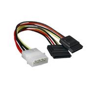 PRENDELUZ Cavo SATA di alimentazione da 5,25" (Molex 4pin) a 2X SATA/H, 20 cm, ideale per collegare dispositivi di archiviazione su PC e server.
