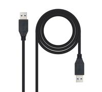 PRENDELUZ Cavo USB 3.0 Tipo A/M-A/M Nero 1.0 m, Compatibile con Dispositivi elettronici per Trasferimento dati e Ricarica Rapida.