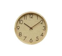 PRENDELUZ Orologio da parete 30 x 30 x 4 cm in legno di faggio e rafia naturale con movimento continuo, ideale per decorare e dare stile a qualsiasi stanza.