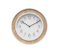 PRENDELUZ Orologio da parete 41 x 41 x 5 cm, movimento continuo, colore faggio e bianco, ideale per decorare e dare tempo in casa o in ufficio.
