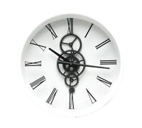 PRENDELUZ Orologio da parete con ingranaggi 46 x 46 x 7 cm, bianco e nero, con movimento, ideale per decorare e dare stile agli spazi moderni.