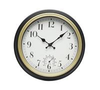 PRENDELUZ Orologio da parete nero e oro 30 cm, movimento continuo - ideale per la decorazione e l'organizzazione degli spazi.