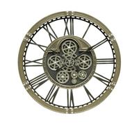 PRENDELUZ Orologio da parete quadrato 60 x 60 x 7 cm, meccanismo di ingranaggi, finitura in pelle, ideale per decorare e dare orario in qualsiasi stanza.