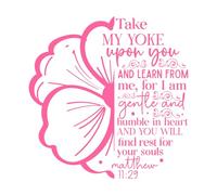 prendete il mio giogo sopra di voi e imparate da me Adesivi murali 54.6x55.8cm Diverse opzioni di dimensioni Rosa