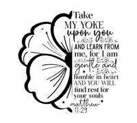 prendete il mio giogo sopra di voi e imparate da me Adesivi murali 67.2x68.6cm Facile da installare Nero