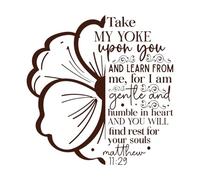 prendete il mio giogo sopra di voi e imparate da me Adesivi murali in PVC 67.2x68.6cm Autoadesivo Caffè