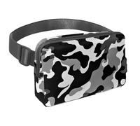 Prendi il controllo delle tue avventure con il nostro marsupio da viaggio, perfetto per passeggiate, escursioni e ciclismo, motivo mimetico bianco e nero, Multicolore#04, 1.5x9.0x5.9in/4x23x15cm