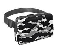 Prendi il controllo delle tue avventure con il nostro marsupio da viaggio, perfetto per passeggiate, escursioni e ciclismo, motivo mimetico bianco e nero, Multicolore#06, 1.5x9.0x5.9in/4x23x15cm