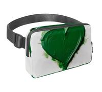 Prendi il controllo delle tue avventure con il nostro marsupio da viaggio, perfetto per passeggiate, escursioni e ciclismo, motivo a cuore verde, Multicolore#01, 1.5x9.0x5.9in/4x23x15cm