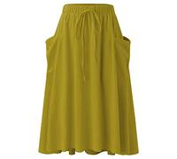 Prendisole da donna 2025 da donna casual a vita alta plissettata una linea midi gonna con tasca abito per ospiti di nozze, I, S