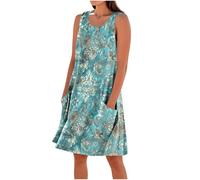 Prendisole Donna Estivo Cotone Vestiti Estivi Vestito Spiaggia Comodi Cotone Senza Maniche Abiti Prendisole Curvy Eleganti Abito Casual Taglie Forti Copricostume Abiti Corto Spiaggia