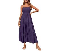 Prendisole per le donne 2023 Abito lungo estivo con spalline sottili Abito lungo casual Abiti da sole alla moda da spiaggia Abito da donna Casual, Pp2., XL