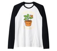Prenditi del tempo per coltivare l'arte vegetale Kawaii Maglia con Maniche Raglan