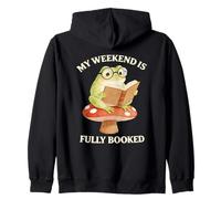 Prenota Il Mio fine Settimana è Completamente prenotato Frog Reading Cottagecore Felpa con Cappuccio