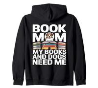 Prenota Mamma I Miei Libri e i Miei Cani Felpa con Cappuccio