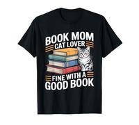 Prenota Mom Cat Lover va Bene con Una buona Lettura Maglietta