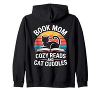 Prenota Mom Cozy Reads And Cat Cuddles Felpa con Cappuccio