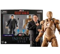 Marvel Hasbro Legends Series, action figure da 15 cm, confezione da 2, Happy Hogan e Iron Man Mark 21, include 5 accessori, Multicolore