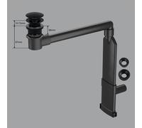 preotec sifone per mobile salvaspazio per lavabo e top fino a 4 cm,, PR2000+PR2001+PR2100BM#NEW, Universal nero opaco [Rubinetteria Bagno > Sistemi di Scarico]