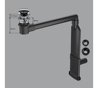 preotec sifone per mobile salvaspazio per lavabo e top fino a 4 cm,, PR2000+PR2001+PR2100CR#NEW, Universal cromo [Rubinetteria Bagno > Sistemi di Scarico]