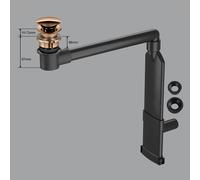 preotec sifone per mobile salvaspazio per lavabo e top fino a 4 cm,, PR2000+PR2001+PR2100RG#NEW, Universal oro rosa [Rubinetteria Bagno > Sistemi di Scarico]