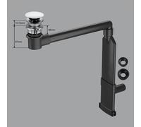 preotec sifone per mobile salvaspazio per lavabo e top fino a 4 cm,, PR2000+PR2001+PR210CWG#NEW, Universal cromo/bianco [Rubinetteria Bagno > Sistemi di Scarico]