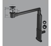 preotec sifone per mobile salvaspazio per lavabo e top fino a 4 cm,, PR2000+PR2001+PR2300CR#NEW, Universal cromo [Rubinetteria Bagno > Sistemi di Scarico]