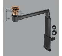 preotec sifone per mobile salvaspazio per lavabo e top fino a 4 cm,, PR2000+PR2001+PR2300RG#NEW, Universal oro rosa [Rubinetteria Bagno > Sistemi di Scarico]