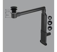 preotec sifone salvaspazio per lavabo e top fino a 1 cm,, PR2000+PR2200BM#NEW, Universal nero opaco [Rubinetteria Bagno > Sistemi di Scarico]