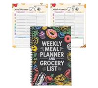 Prep Notebook - 100 Pages Spiral Planner, Schedule Journal, Grocery List Organizer | Weekly Planner Mom Kitchen Home Office School College Gym Tracking Management Planning Organizer Jou