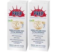 Prep Siero Solare Viso Total Defense SPF50+ 50ml (Confezione da 2)
