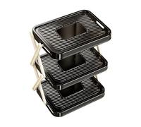 Prep Tray Rack, Multi Layer Kitchen Organizer Shelf, 3 Tier Foldable Prep Tray Stand 8 Inch Space Saving Rack, Indoor Outdoor Grilling Use, Ingredient Sauce Dish Holder, Countertop Storage Racks